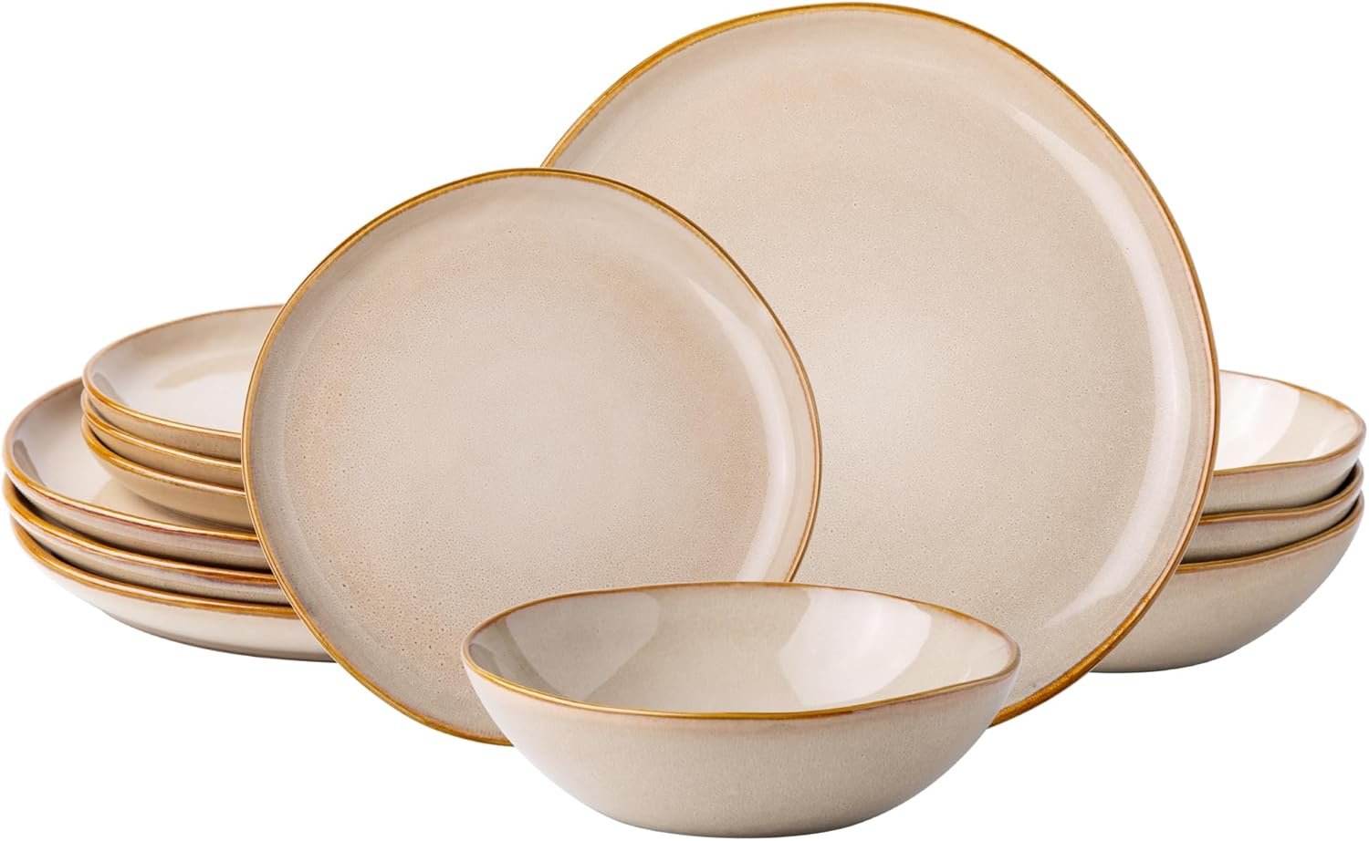 Handcrafted Reactive Glaze Plate & Bowl Set